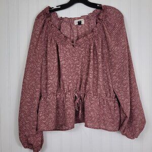 Universal Thread Peasant Style Long Sleeve Blouse SZ XL